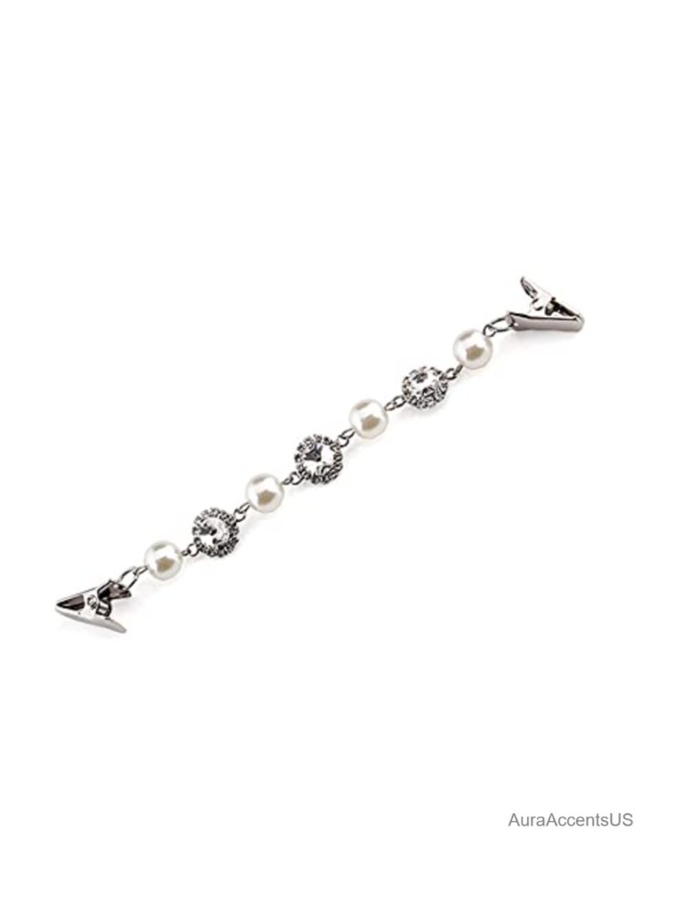Sweater Clips Pearl Crystal Brooch Clips Shawl Collar Clips Zinc Alloy